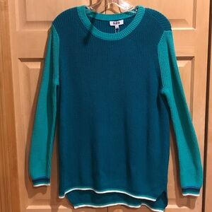 New 525 America Teal and Aqua Crew Neck Sweater